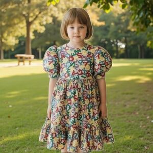Daisy Kingdom Factory Made Dress Size 4 School Pageant‎ 90s ABCs Puff Sleeve